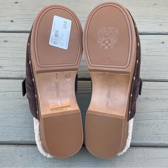 NWOB Vince Camuto Canzenee Sherpa Clogs in Rootbeer Suede size 9 - Picture 16 of 16